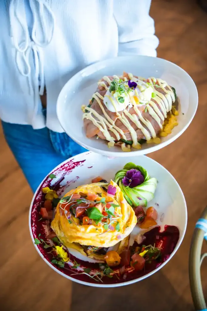 Pancakes being served